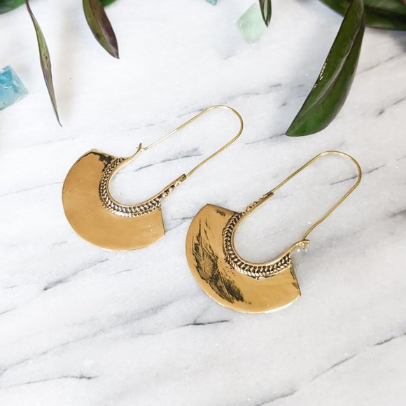 Baizaar Jewelry - 🌸FINAL DROP🌸NWT Brass Half Moon Drop Earrings